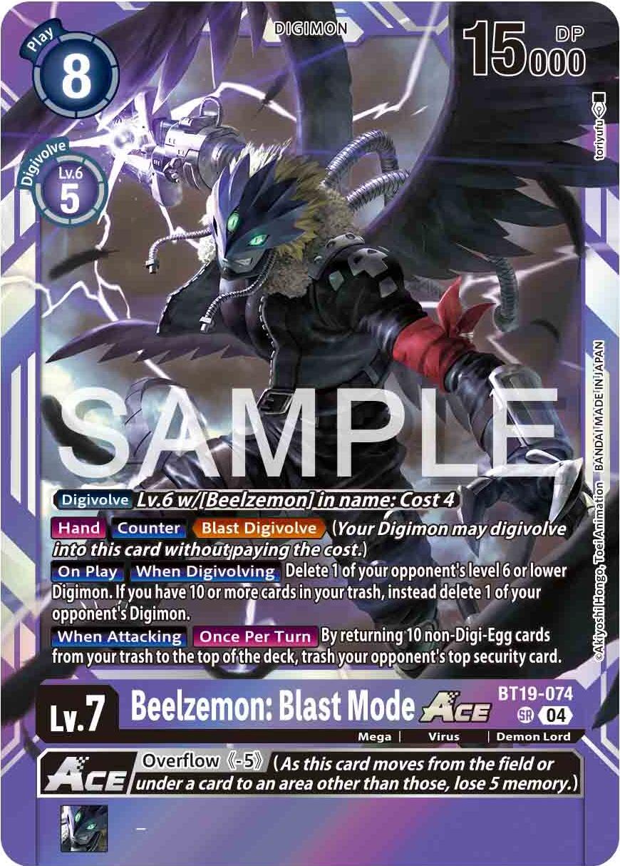 Beelzemon: Blast Mode ACE [BT19-074] [Release Special Booster 2.0] | Event Horizon Hobbies CA