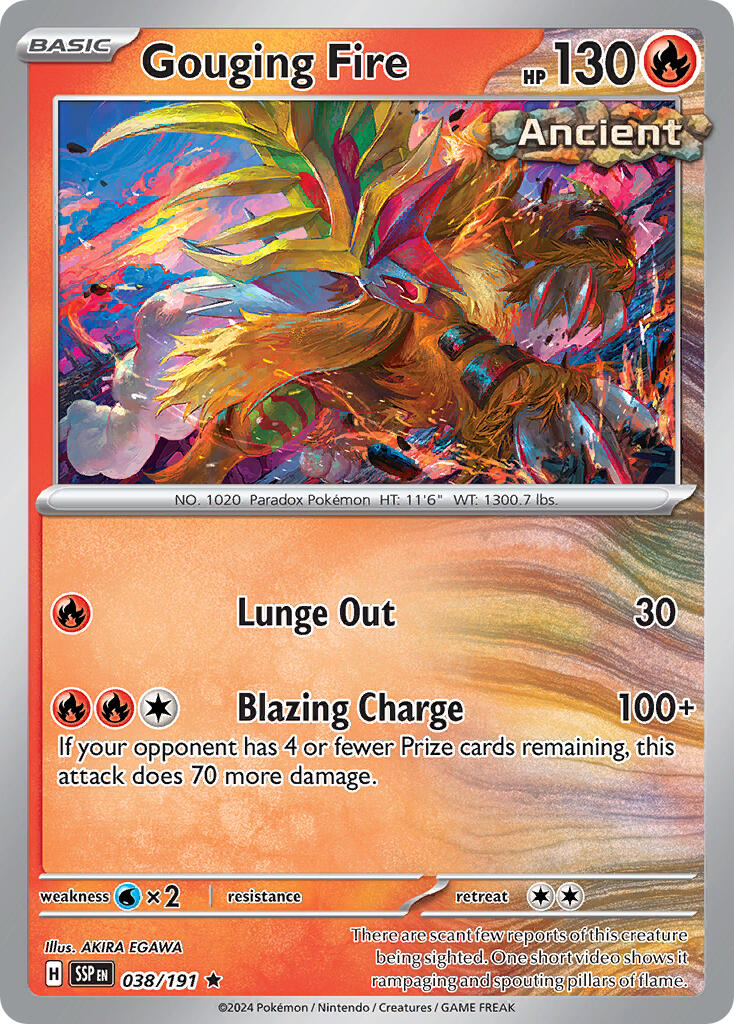 Gouging Fire (038/191) (Theme Deck Exclusive) [Scarlet & Violet: Surging Sparks] | Event Horizon Hobbies CA