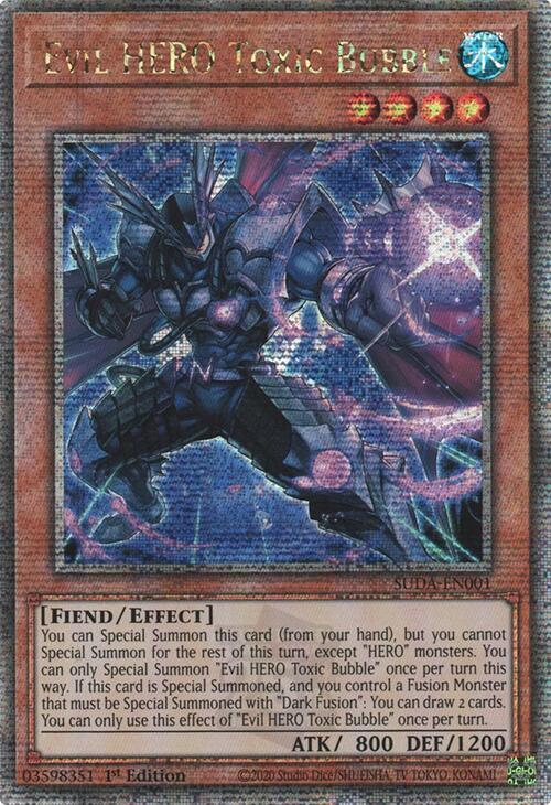 Evil HERO Toxic Bubble (Quarter Century Secret Rare) [SUDA-EN001] Quarter Century Secret Rare | Event Horizon Hobbies CA