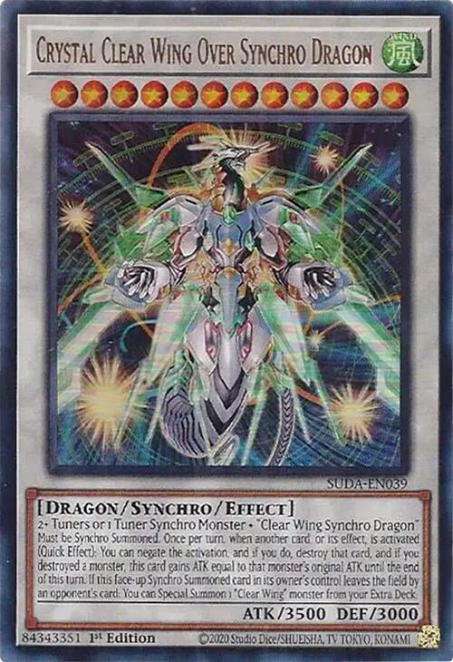 Crystal Clear Wing Over Synchro Dragon [SUDA-EN039] Ultra Rare | Event Horizon Hobbies CA