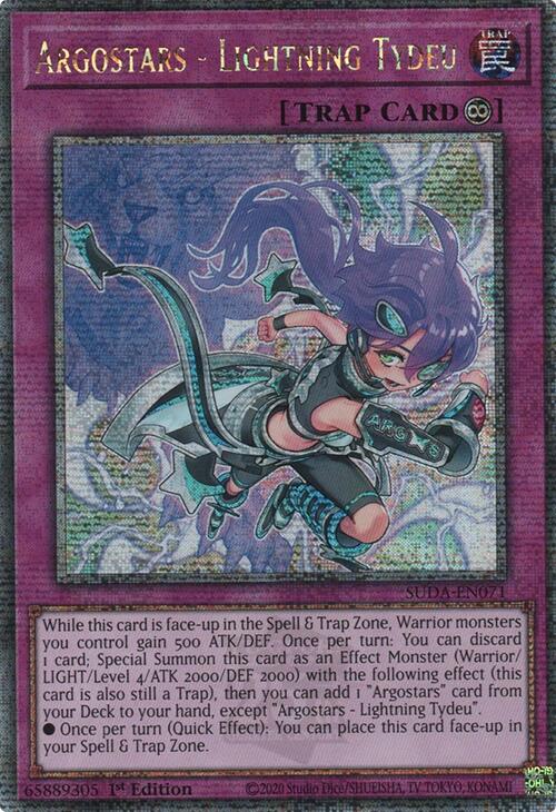 Argostars - Lightning Tydeu (Quarter Century Secret Rare) [SUDA-EN071] Quarter Century Secret Rare | Event Horizon Hobbies CA