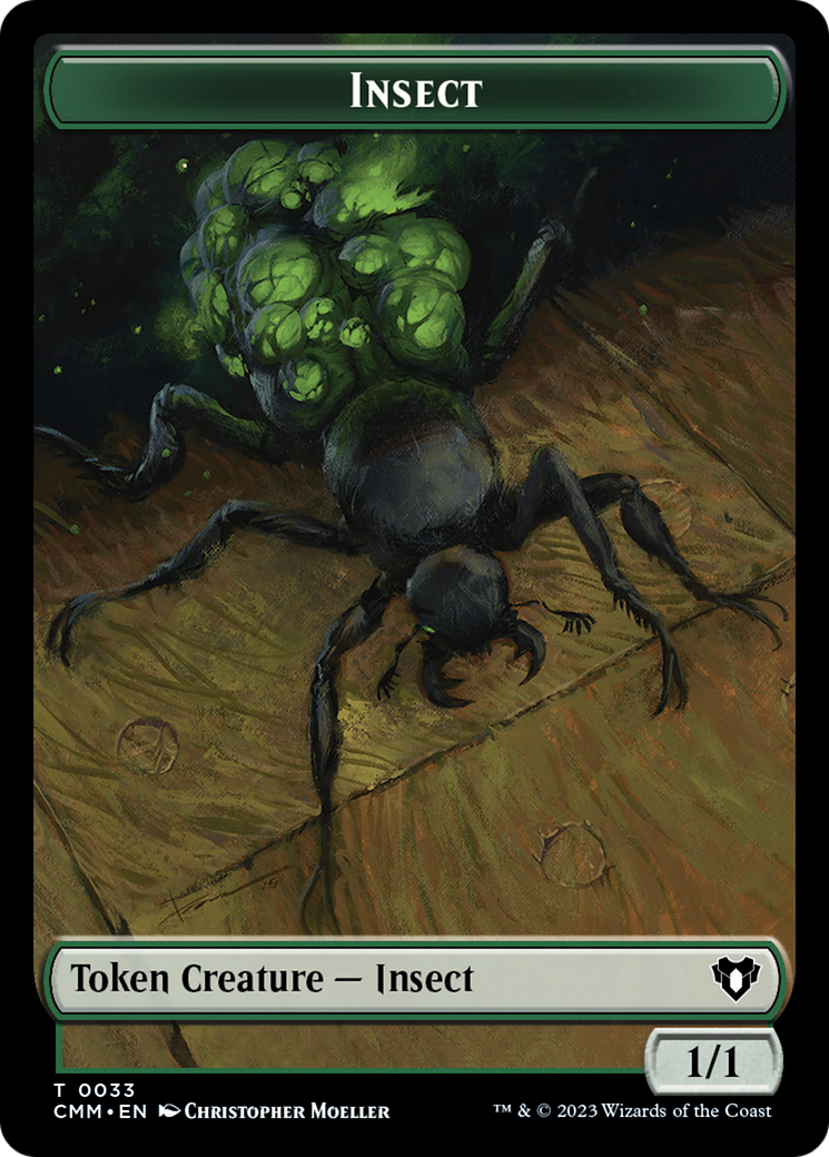 Spirit (0010) // Insect Double-Sided Token [Commander Masters Tokens] | Event Horizon Hobbies CA