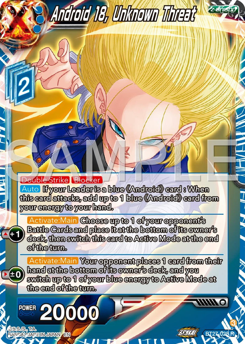 Android 18, Unknown Threat (BT27-028) [History of Z]