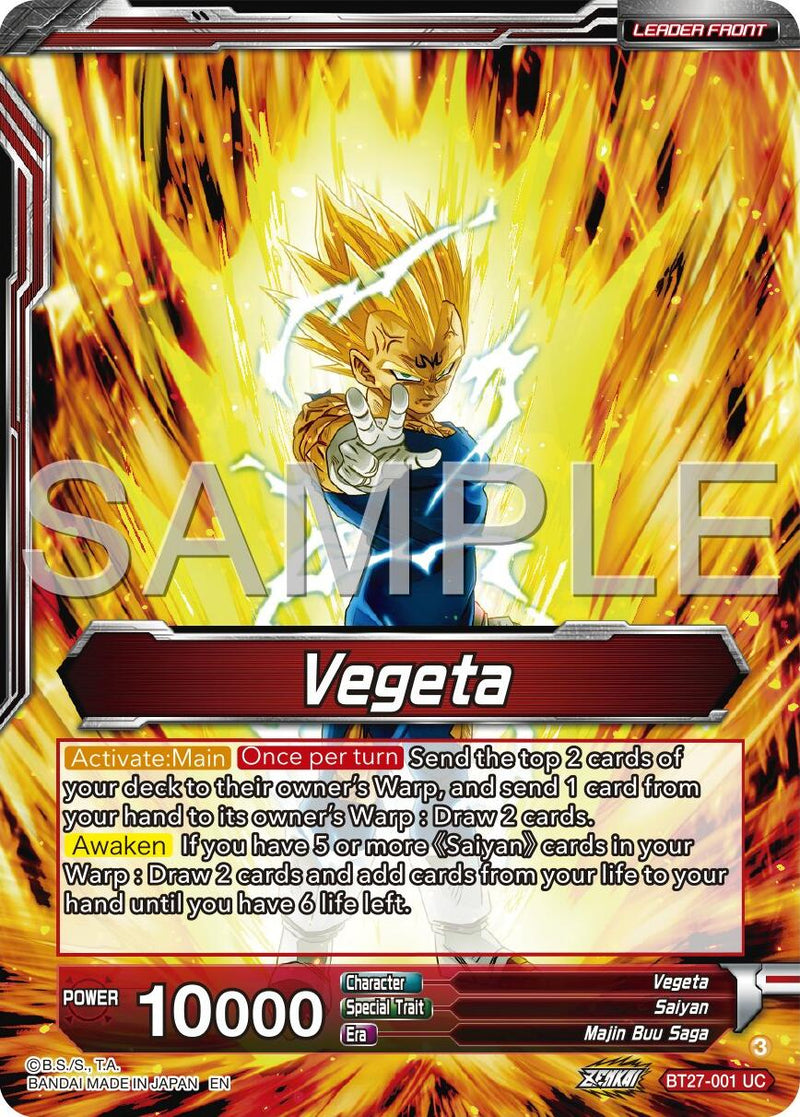 Vegeta // SSB Vegeta, Saiyan Pride (BT27-001) [History of Z]