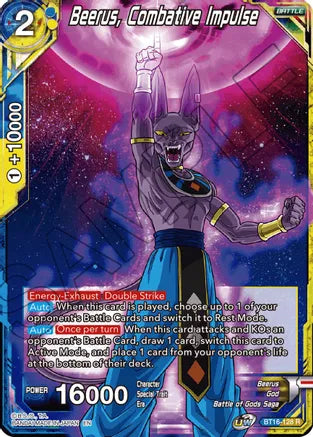 Beerus, Combative Impulse (BT16-128) [Realm of the Gods] | Event Horizon Hobbies CA