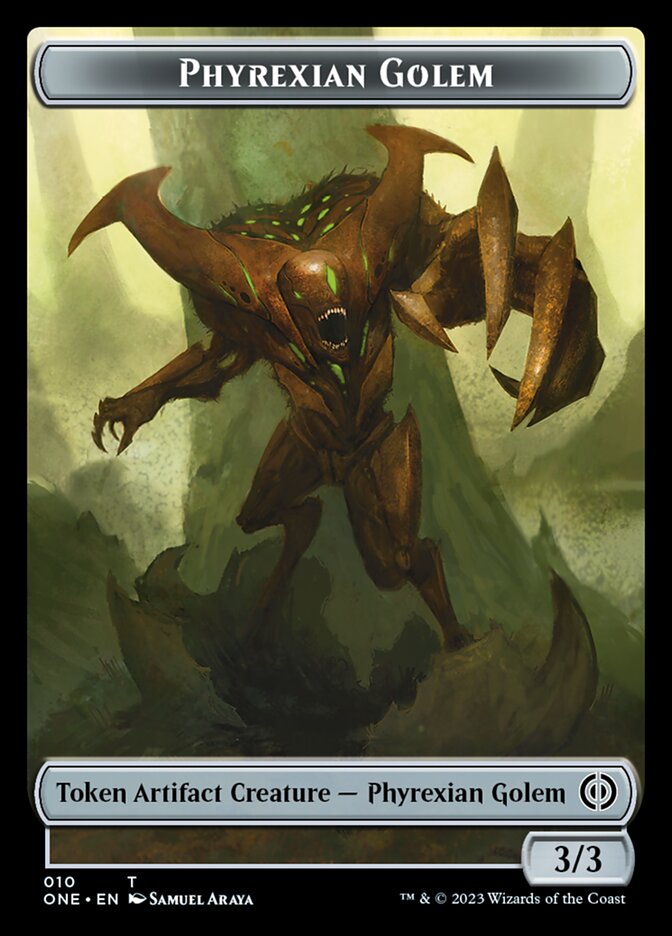 Phyrexian Mite (011) // Phyrexian Golem Double-Sided Token [Phyrexia: All Will Be One Tokens] | Event Horizon Hobbies CA