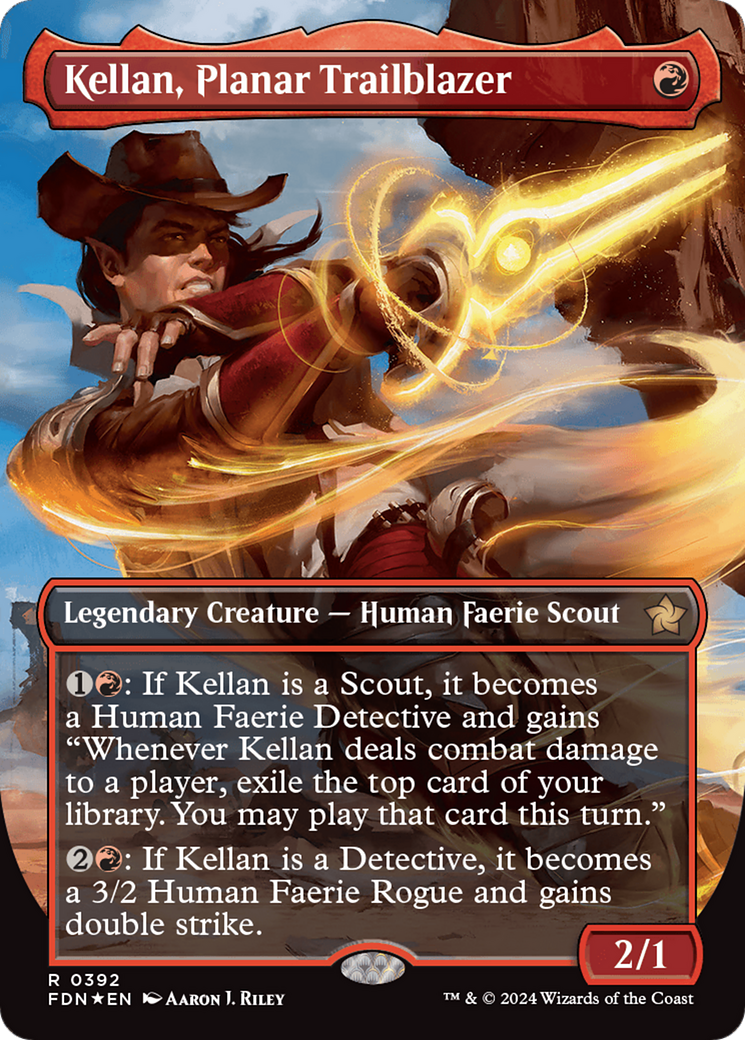 Kellan, Planar Trailblazer (Borderless) (Mana Foil) [Foundations] | Event Horizon Hobbies CA