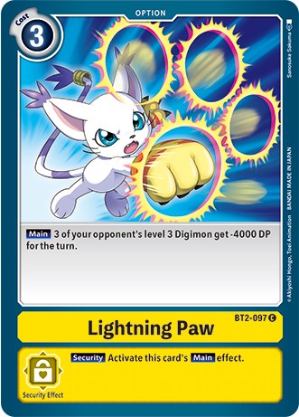 Lightning Paw [BT2-097] (Revision Pack 2021) [Release Special Booster Promos] | Event Horizon Hobbies CA