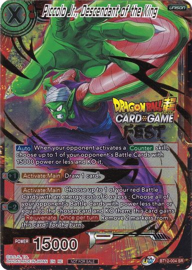 Piccolo Jr., Descendant of the King (Card Game Fest 2022) (BT12-004) [Tournament Promotion Cards] | Event Horizon Hobbies CA