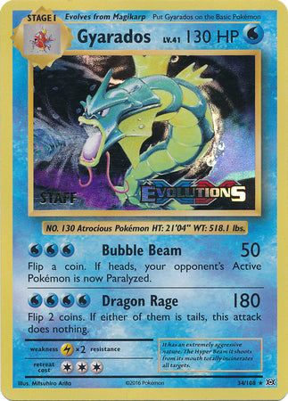 Gyarados (34/108) (XY Evolutions Staff Prerelease) [XY: Black Star Promos] | Event Horizon Hobbies CA