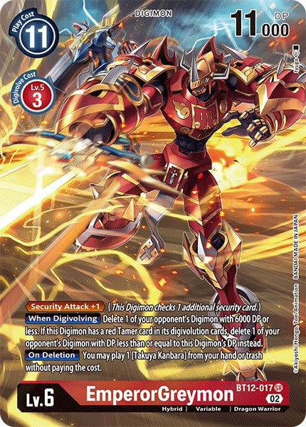 EmperorGreymon [BT12-017] (Alternate Art) [Across Time] | Event Horizon Hobbies CA