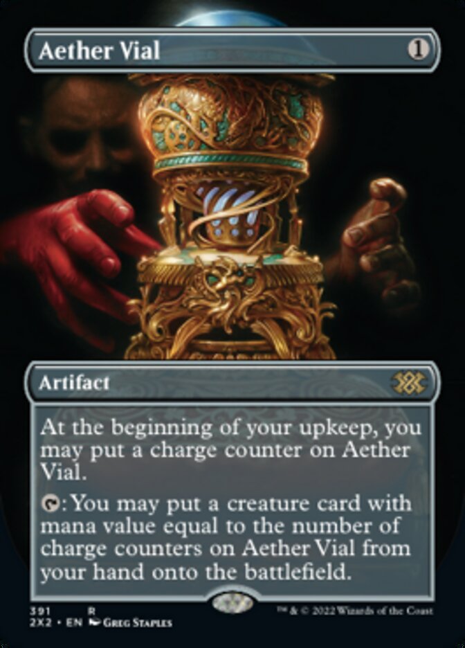 Aether Vial (Borderless Alternate Art) [Double Masters 2022] | Event Horizon Hobbies CA