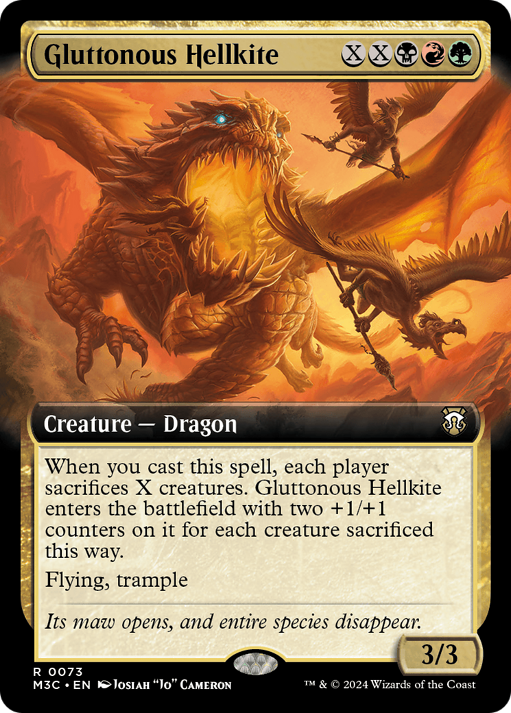 Gluttonous Hellkite (Extended Art) (Ripple Foil) [Modern Horizons 3 Commander] | Event Horizon Hobbies CA