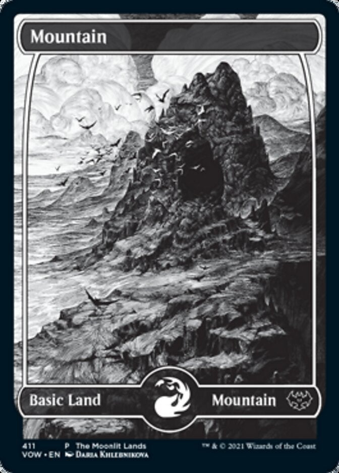 Mountain (The Moonlit Lands) (Foil Etched) [Innistrad: Crimson Vow Promos] | Event Horizon Hobbies CA