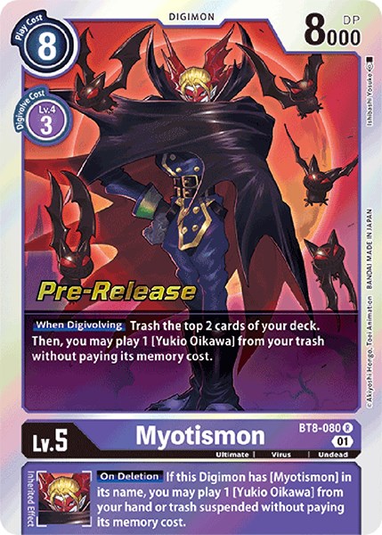 Myotismon [BT8-080] [New Awakening Pre-Release Cards] | Event Horizon Hobbies CA