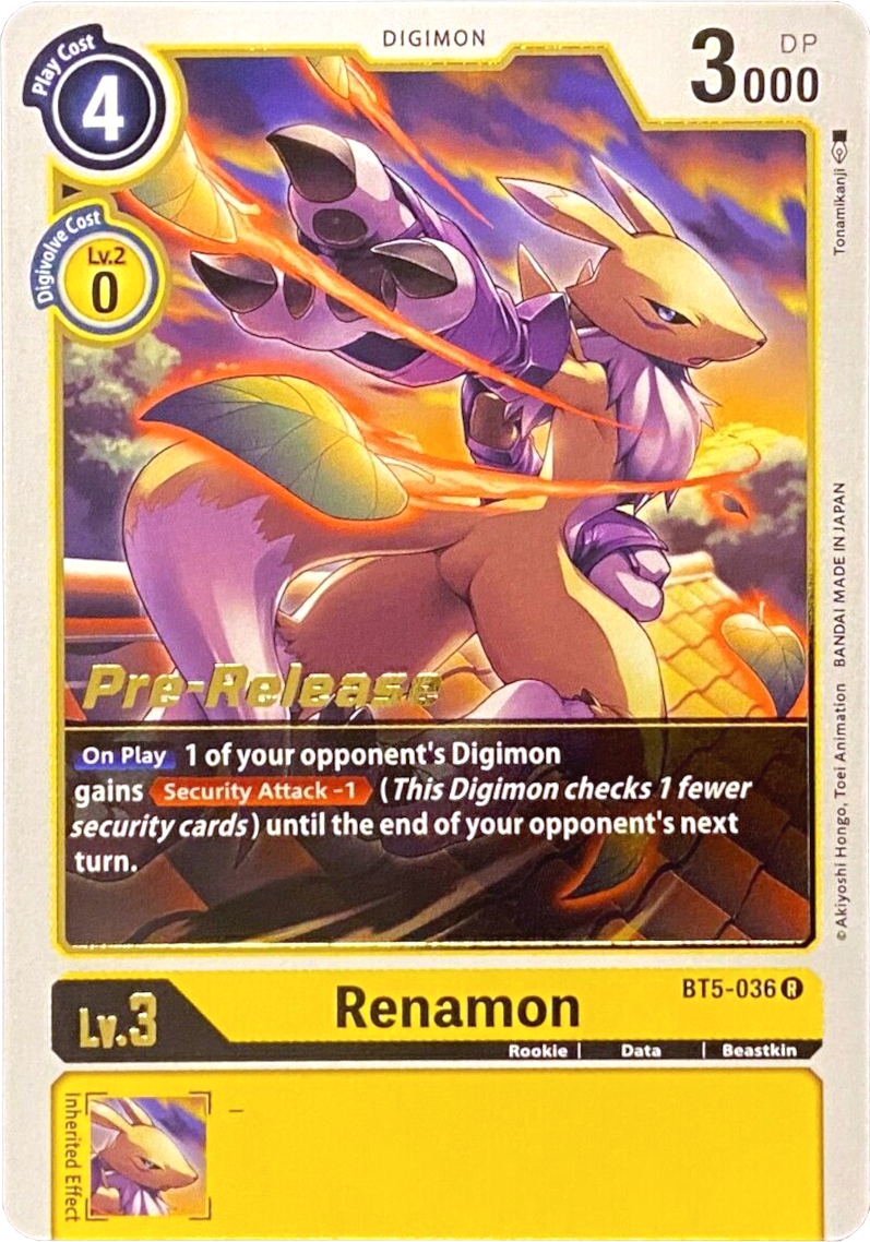 Renamon [BT5-036] [Battle of Omni Pre-Release Promos] | Event Horizon Hobbies CA