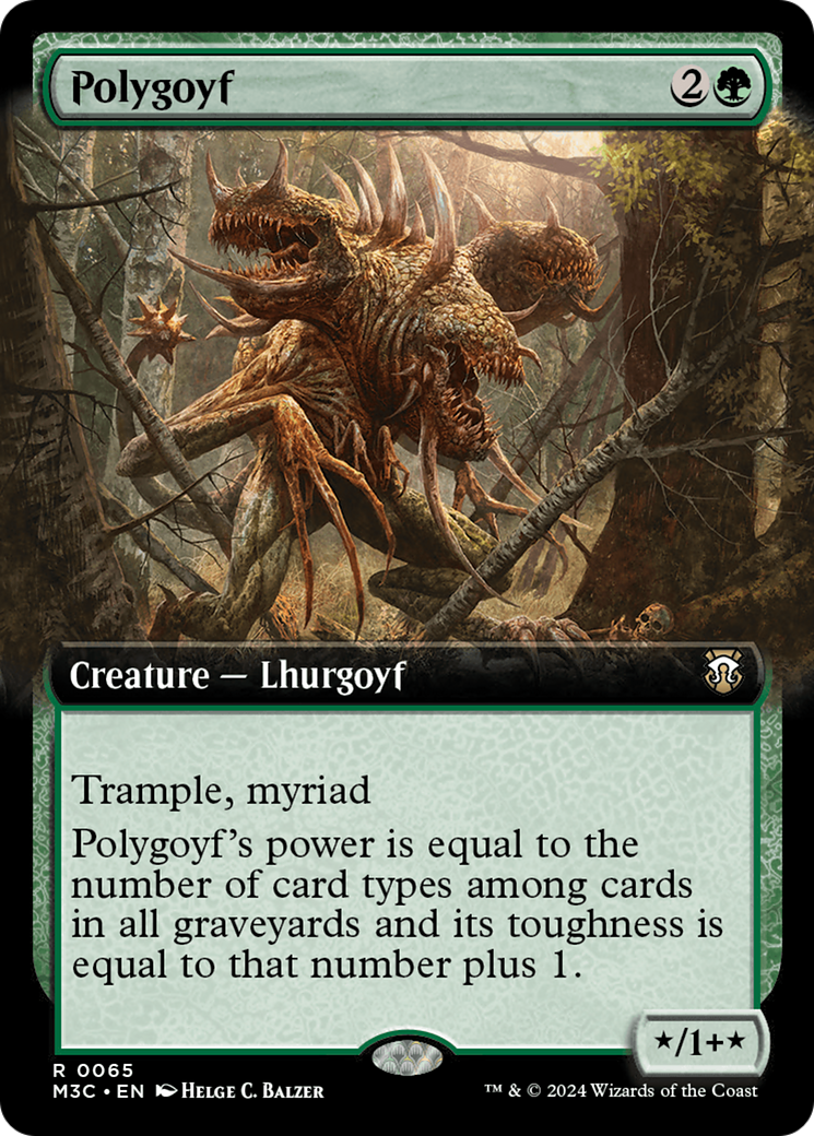 Polygoyf (Extended Art) (Ripple Foil) [Modern Horizons 3 Commander] | Event Horizon Hobbies CA