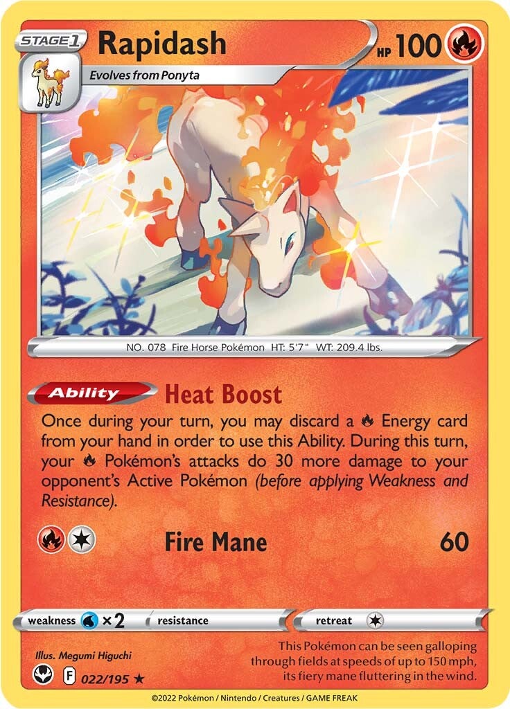 Rapidash (022/195) (Theme Deck Exclusive) [Sword & Shield: Silver Tempest] | Event Horizon Hobbies CA