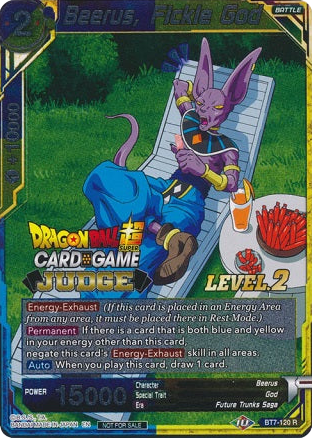 Beerus, Fickle God (Level 2) (BT7-120) [Judge Promotion Cards] | Event Horizon Hobbies CA