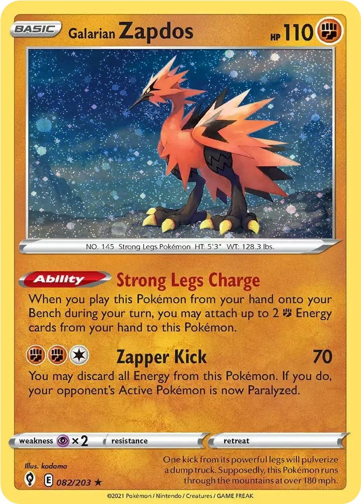 Galarian Zapdos (082/203) (Cosmos Holo) [Sword & Shield: Evolving Skies] | Event Horizon Hobbies CA