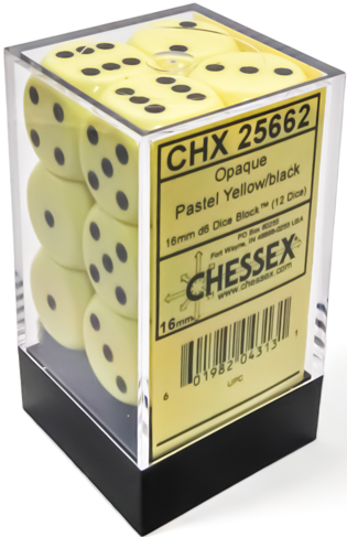 Dice - Chessex - 16mm D6 (12pc) - Opaque