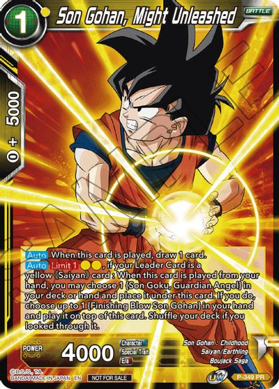 Son Gohan, Might Unleashed (P-349) [Tournament Promotion Cards] | Event Horizon Hobbies CA