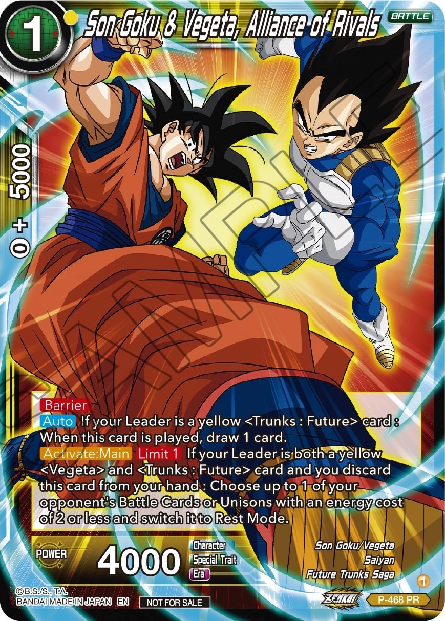 Son Goku & Vegeta, Alliance of Rivals (Z03 Dash Pack) (P-468) [Promotion Cards] | Event Horizon Hobbies CA