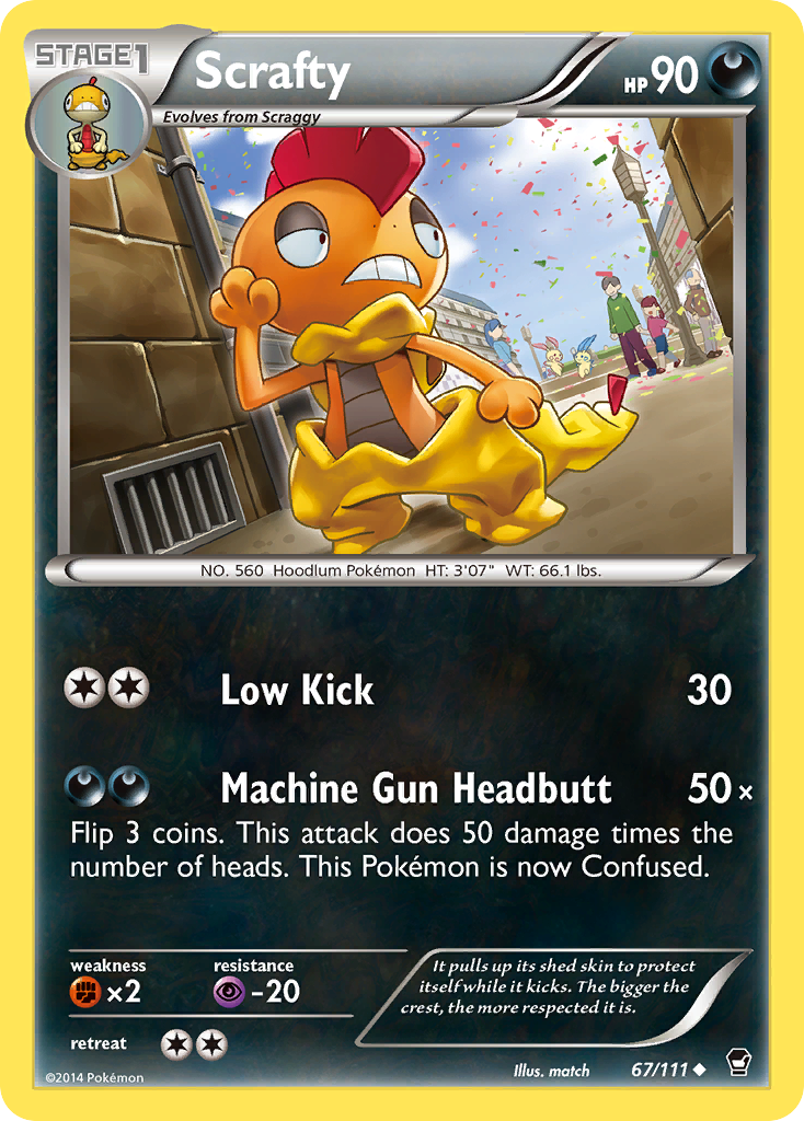 Scrafty (67/111) [XY: Furious Fists] | Event Horizon Hobbies CA