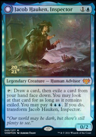 Jacob Hauken, Inspector // Hauken's Insight [Innistrad: Crimson Vow Prerelease Promos] | Event Horizon Hobbies CA