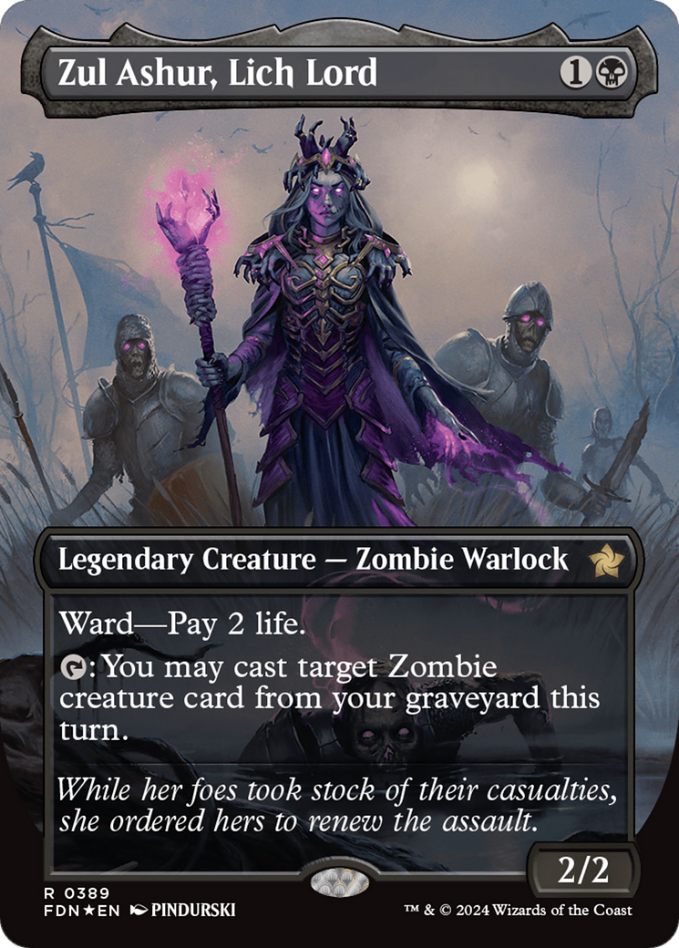 Zul Ashur, Lich Lord (Borderless) (Mana Foil) [Foundations] | Event Horizon Hobbies CA