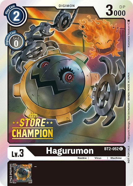 Hagurumon [BT2-052] (Store Champion) [Release Special Booster Promos] | Event Horizon Hobbies CA