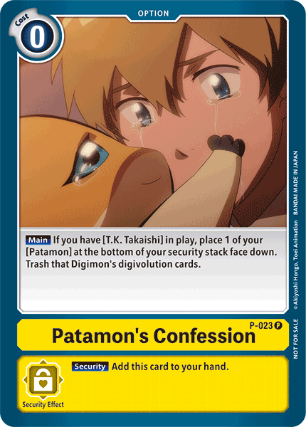 Patamon's Confession [P-023] [Promotional Cards] | Event Horizon Hobbies CA