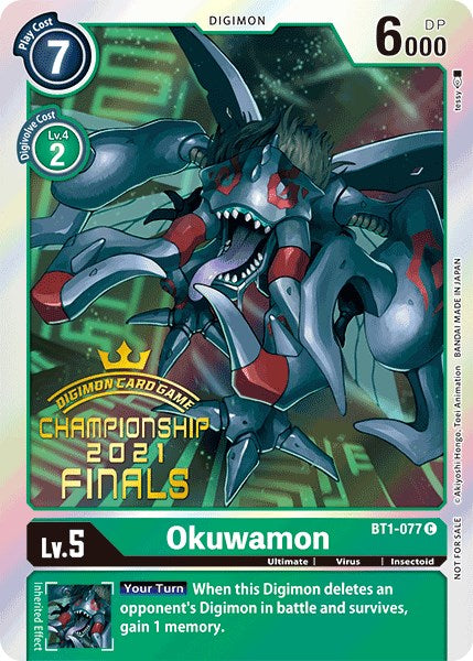 Okuwamon [BT1-077] (2021 Championship Finals Event Pack Alt-Art Gold Stamp Set) [Release Special Booster Promos] | Event Horizon Hobbies CA