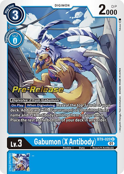 Gabumon (X Antibody) [BT9-020] [X Record Pre-Release Promos] | Event Horizon Hobbies CA