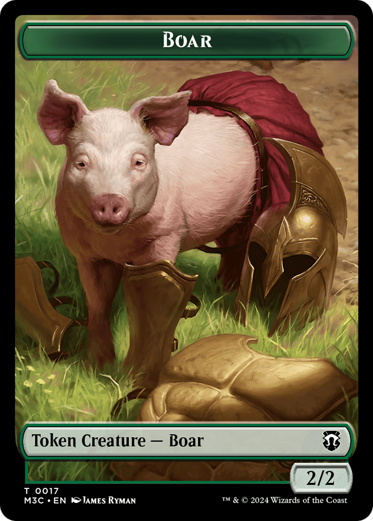 Boar (Ripple Foil) // Forest Dryad Double-Sided Token [Modern Horizons 3 Commander Tokens] | Event Horizon Hobbies CA