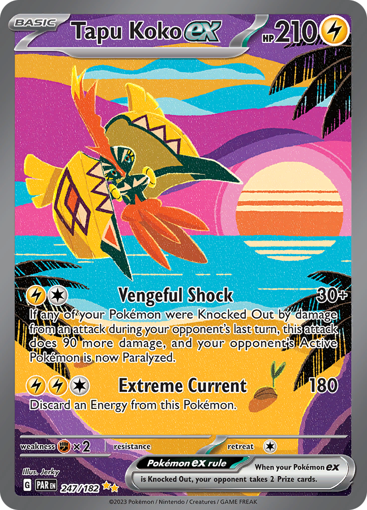 Tapu Koko ex (247/182) [Scarlet & Violet: Paradox Rift] | Event Horizon Hobbies CA