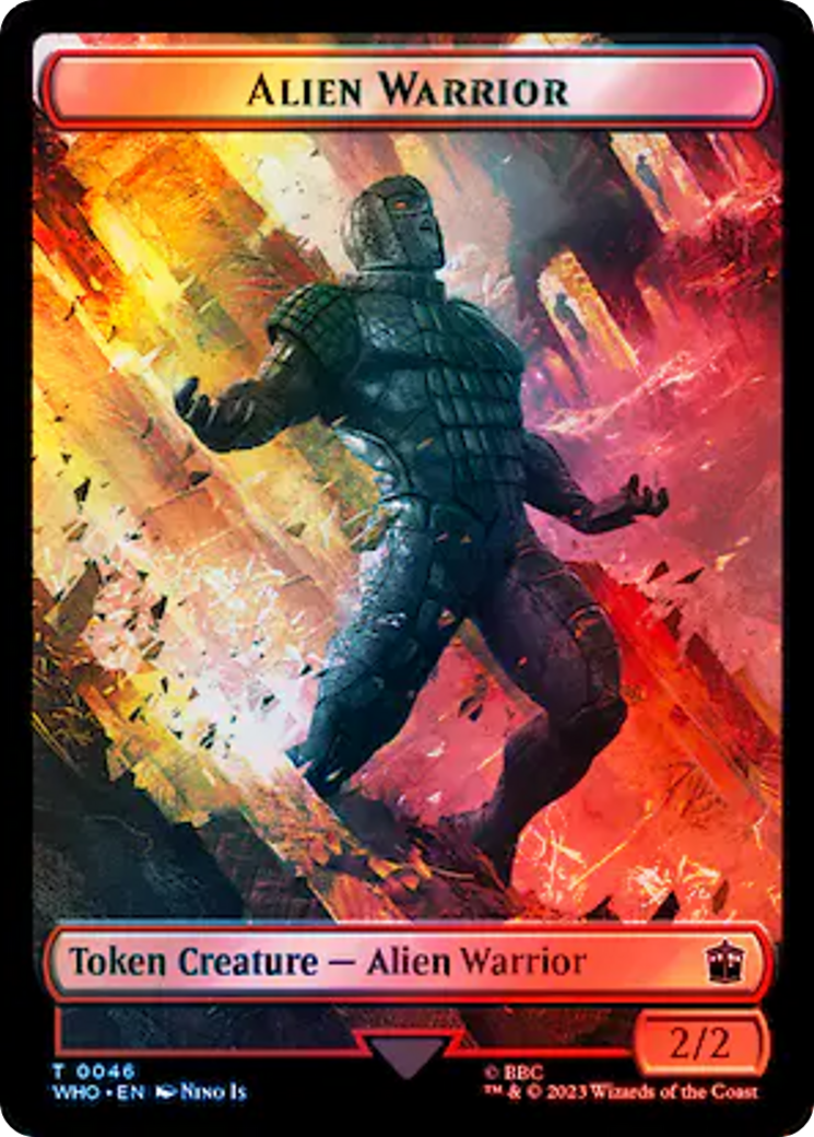 Dalek // Alien Warrior Double-Sided Token (Surge Foil) [Doctor Who Tokens] | Event Horizon Hobbies CA