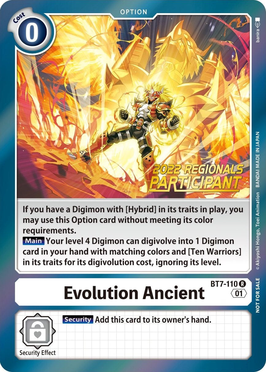 Evolution Ancient [BT7-110] (2022 Championship Offline Regional) (Online Participant) [Next Adventure Promos] | Event Horizon Hobbies CA