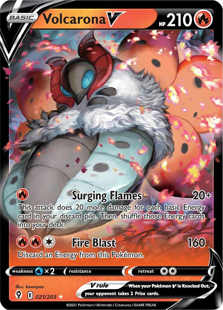 Volcarona V (021/203) [Sword & Shield: Evolving Skies] | Event Horizon Hobbies CA