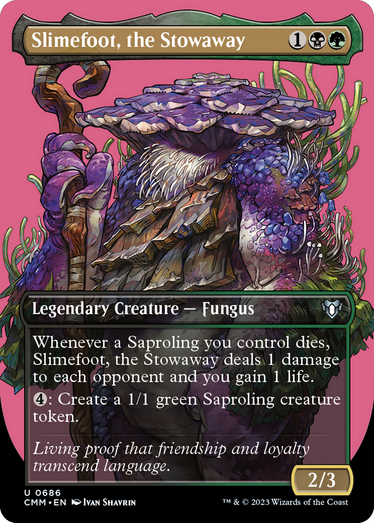 Slimefoot, the Stowaway (Borderless Profile) [Commander Masters] | Event Horizon Hobbies CA