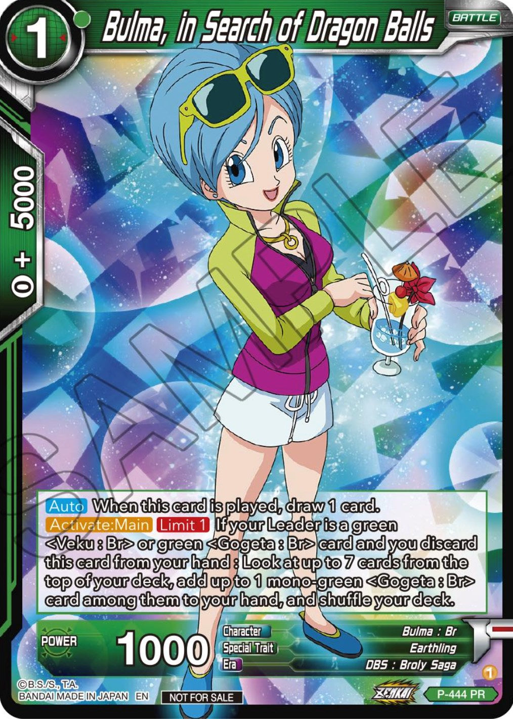 Bulma, In Search of Dragon Balls (Zenkai Series Tournament Pack Vol.2) (P-444) [Tournament Promotion Cards] | Event Horizon Hobbies CA