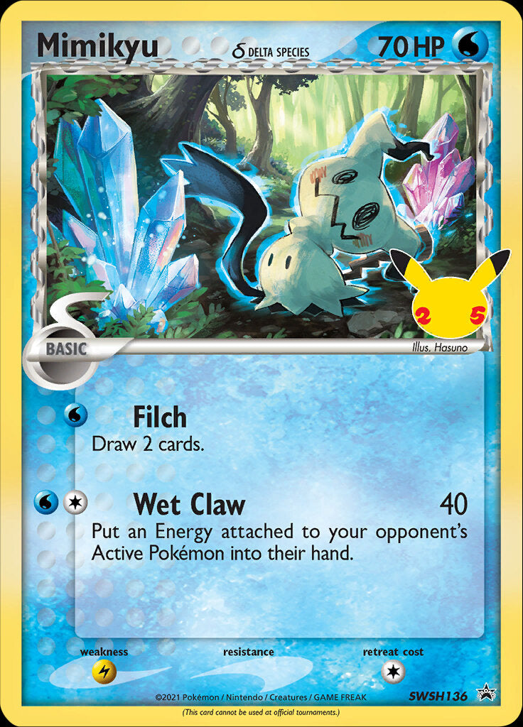 Mimikyu (SWSH136) (Delta Species) (Jumbo Card) [Sword & Shield: Black Star Promos] | Event Horizon Hobbies CA