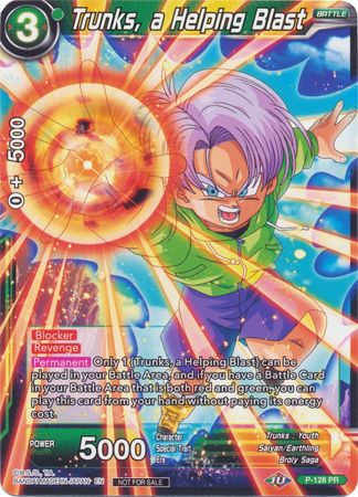 Trunks, a Helping Blast (Shop Tournament: Assault of Saiyans) (P-128) [Promotion Cards] | Event Horizon Hobbies CA