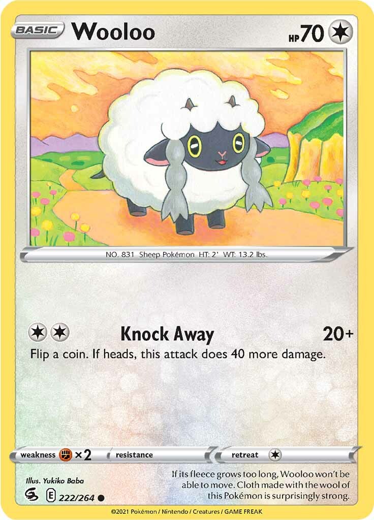 Wooloo (222/264) [Sword & Shield: Fusion Strike] | Event Horizon Hobbies CA