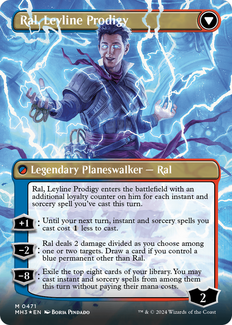 Ral, Monsoon Mage // Ral, Leyline Prodigy (Borderless) (Textured Foil) [Modern Horizons 3] | Event Horizon Hobbies CA