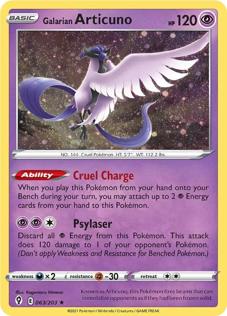 Galarian Articuno (063/203) (Cosmos Holo) [Sword & Shield: Evolving Skies] | Event Horizon Hobbies CA