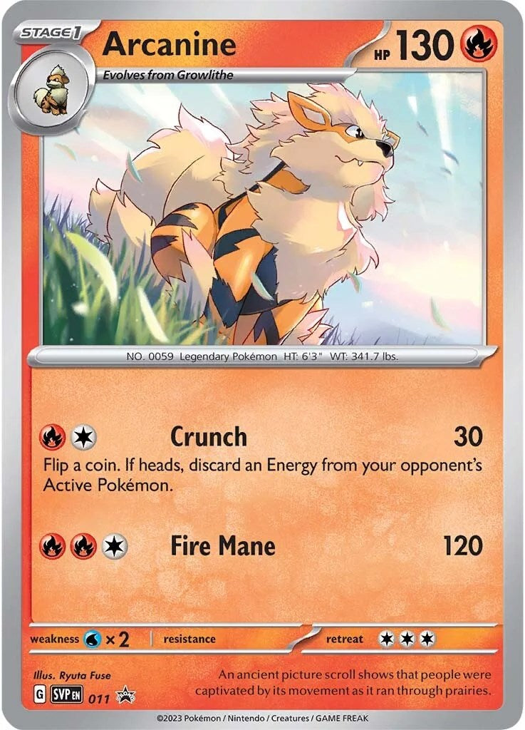 Arcanine (011) [Scarlet & Violet: Black Star Promos] | Event Horizon Hobbies CA