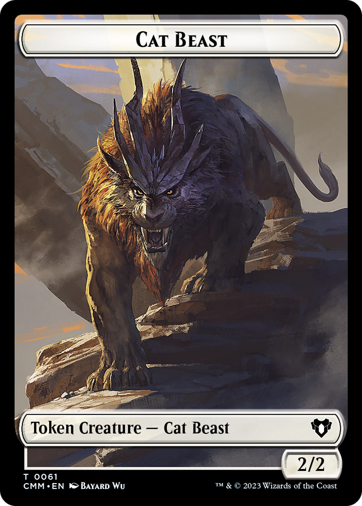 Cleric // Cat Beast Double-Sided Token [Commander Masters Tokens] | Event Horizon Hobbies CA