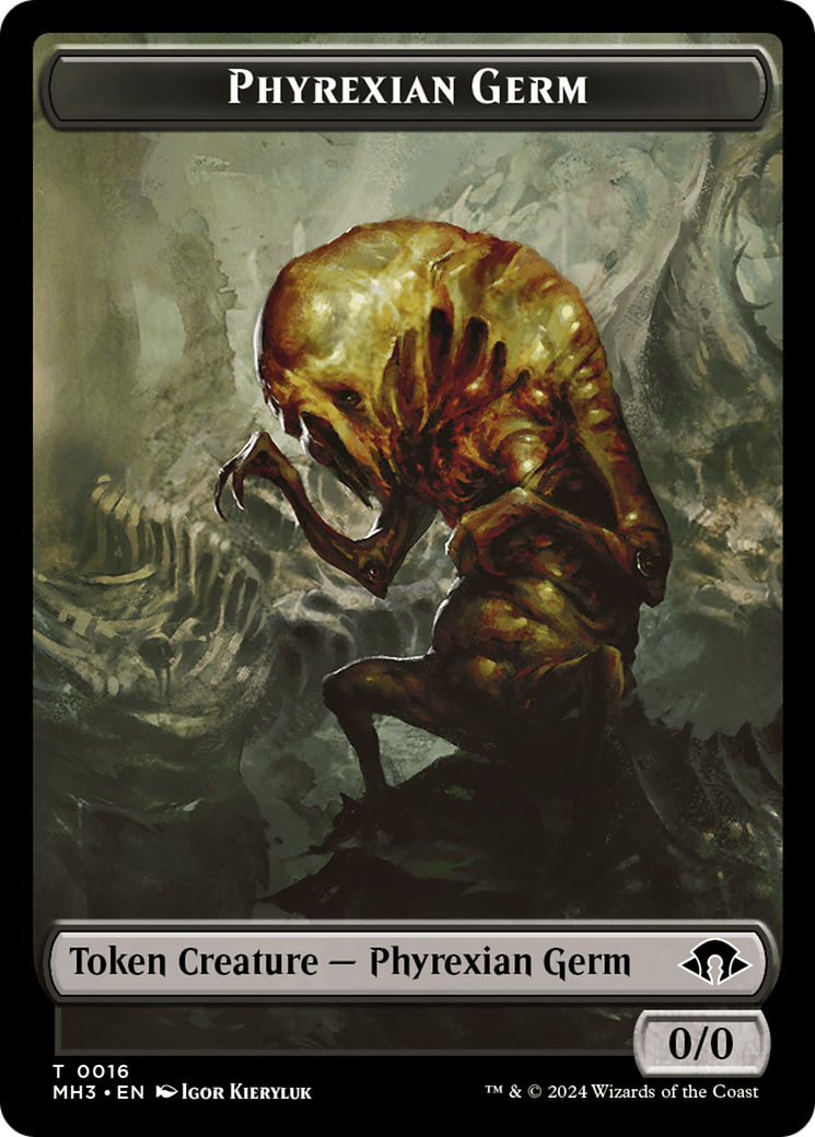 Phyrexian Germ // Emblem - Tamiyo, Seasoned Scholar Double-Sided Token [Modern Horizons 3 Tokens] | Event Horizon Hobbies CA