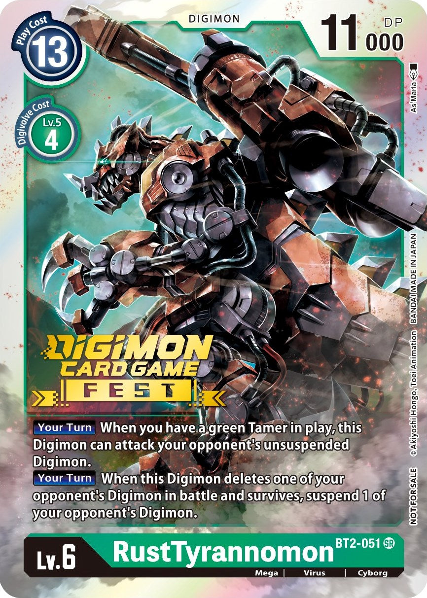 RustTyrannomon [BT2-051] (Digimon Card Game Fest 2022) [Release Special Booster Promos] | Event Horizon Hobbies CA